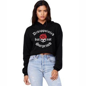 00-217 Disappointed Not Surprised Crop Hoodie